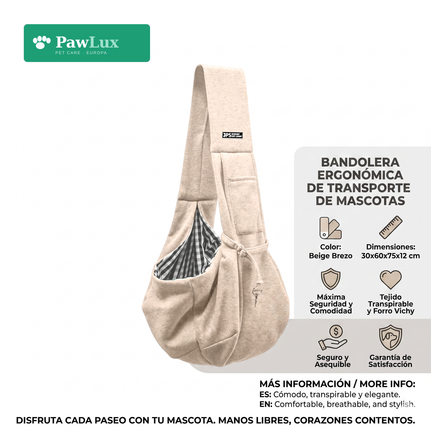 Bolso Transportín para Mascotas — Paseos y Viajes
